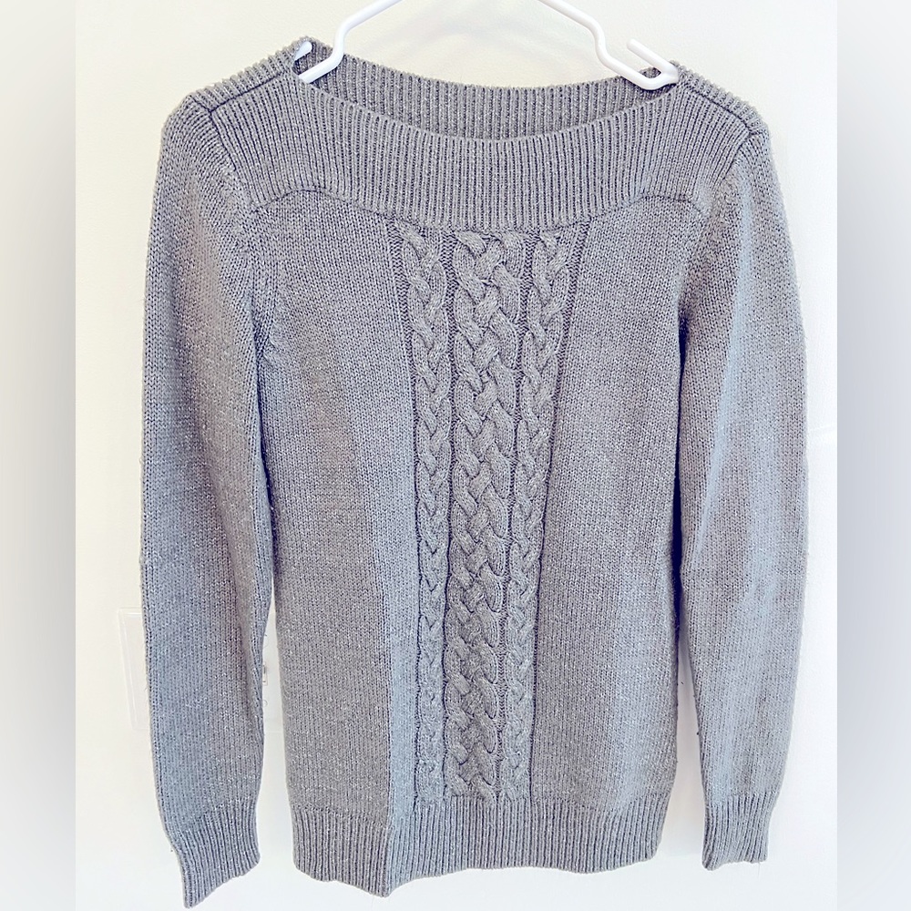 Alfani Gray Cable Knit Sweater